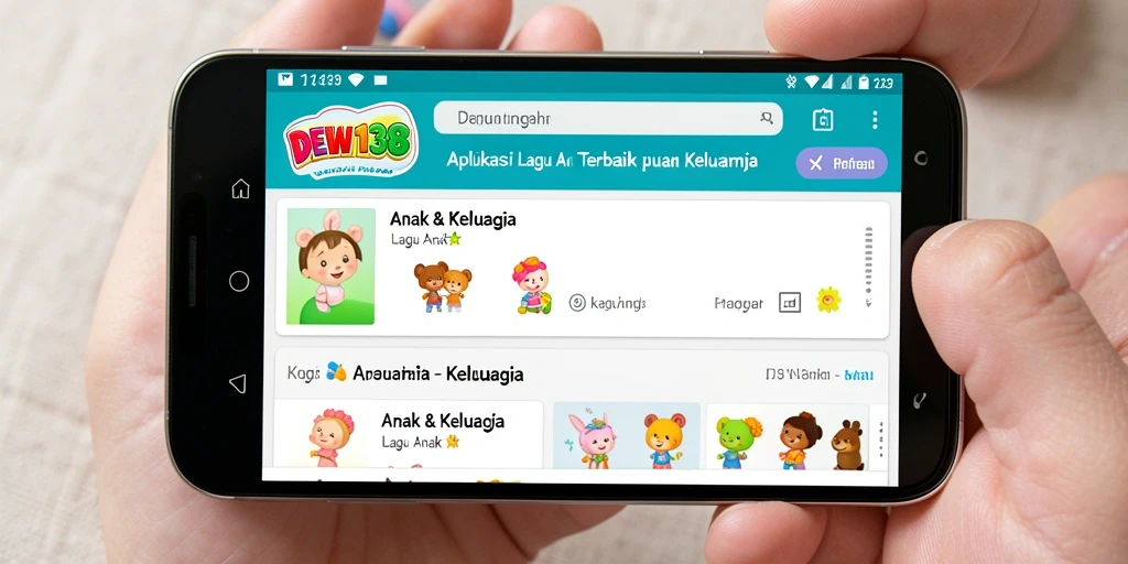 Antarmuka aplikasi DEWI138 yang menarik dan fungsional untuk anak-anak.