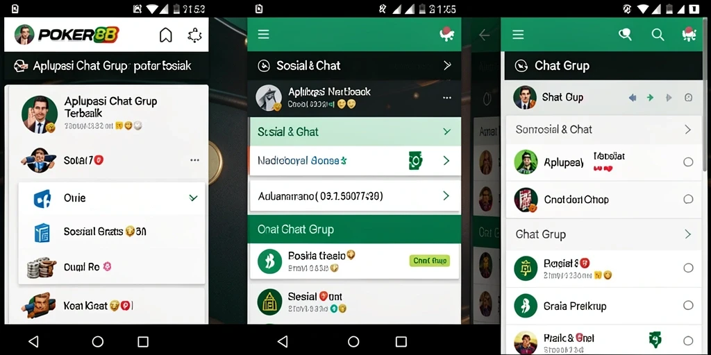 Antarmuka POKER88 yang sederhana dan menarik untuk Chat Grup.